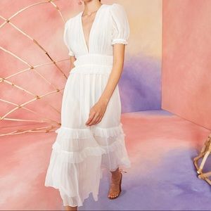 Ulla Johnson Elodie Dress Cream Sheer Silk  NWT